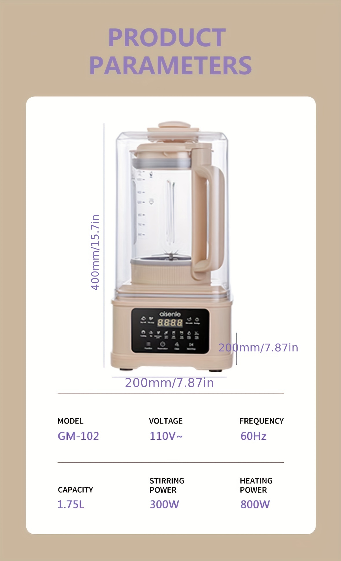 Large Capacity Blender - Juice Maker, High Boron Glass, Household Heating,  Automatic Small Soybean Milk Machine, Multi-function Cooking Machine With  Soundproof Cover - Perfect For 1-8 People! - Temu