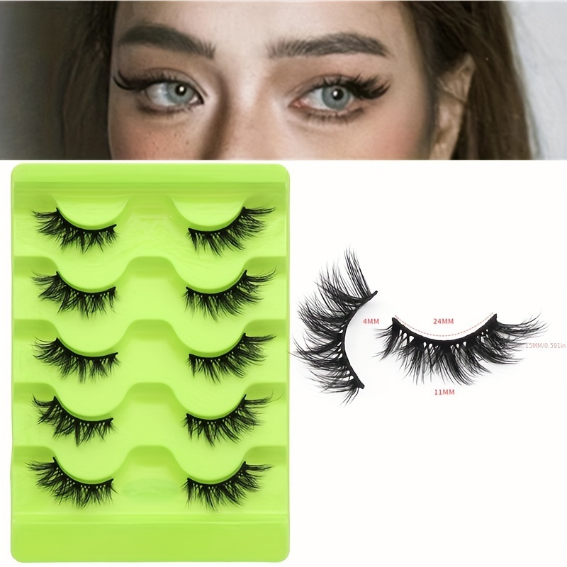 

5 Pairs Half Eye False Eyelashes With 3 Dimensional Curling Lashes Multilayers Thick And Charming False Eyelashes