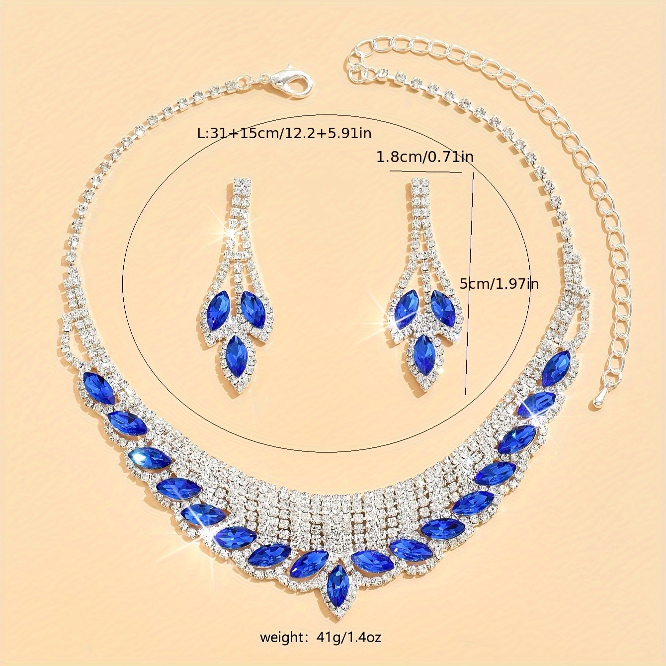 Traditional Party Silver Necklace With Earrings For Women - Silver Palace