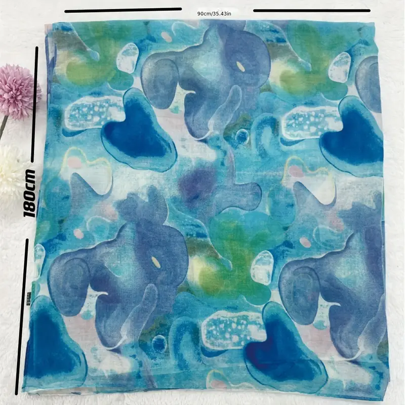 повседневный шарф с узором тай-дай тонкий дышащий дружелюбный шарф повседневный выход на улицу солнцезащитный защитный декоративный шарф детали 1