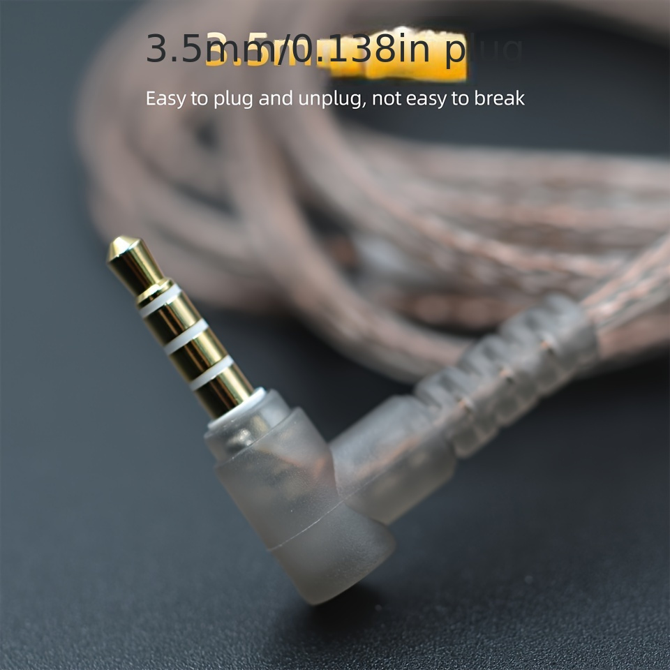 kz copper flat upgrade headphone cable pc wired headset game earphone hd microphone hifi   in ear monitor earbuds Product details 4