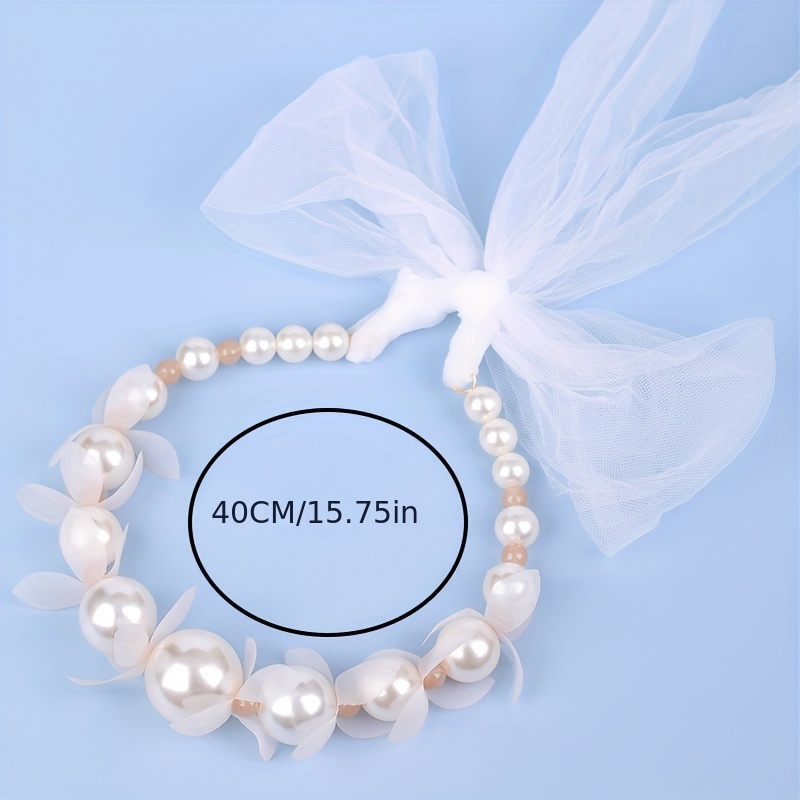 Bridal Headwear Pearl Flower Headband Veil Earrings Fashion - Temu