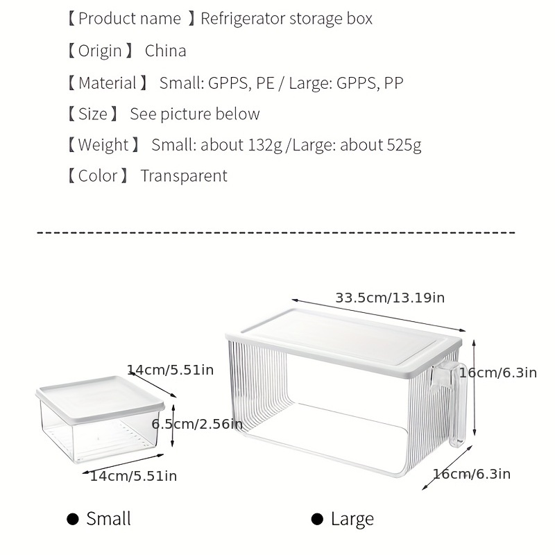 Caja de almacenamiento transparente para nevera, organizador de