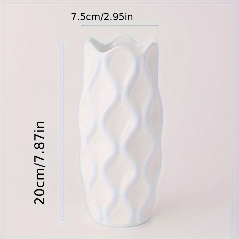 Image of Easy And Modern Decoration, Flower Arrangement, Hydroponic Cultivation, Living Room, Dining Room, Creative Ripple Ceramic Vase Decoration