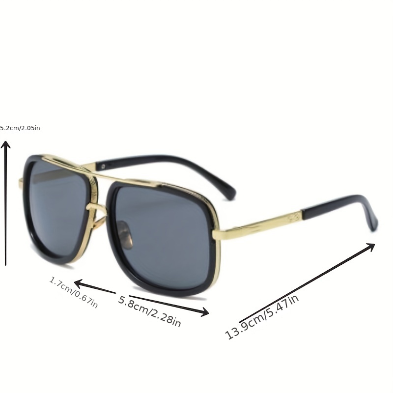 1pc Mens New Trendy Large Frame Sunglasses Double Beam Mens