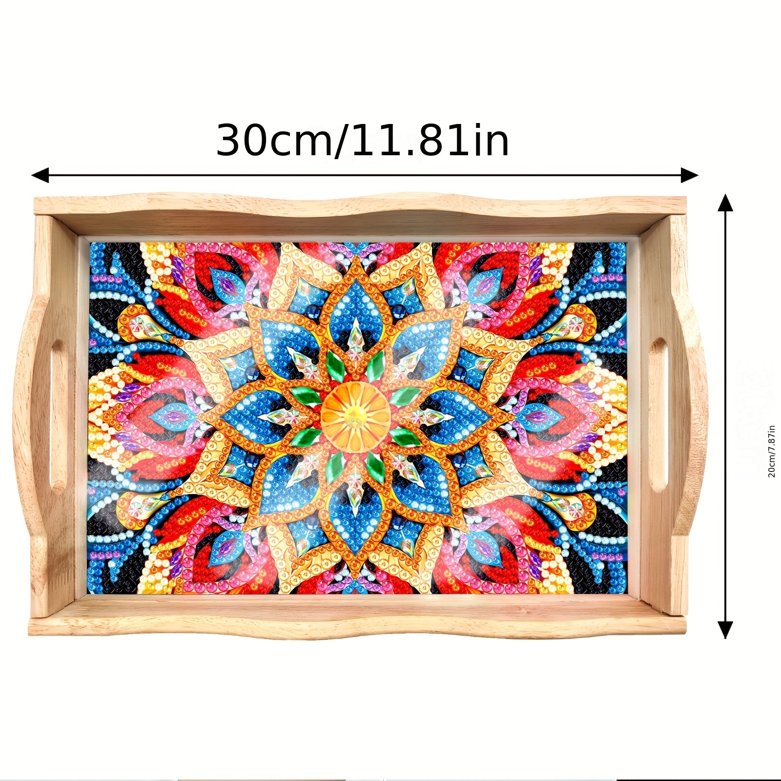 1pc Simple Creative Flower Diamond Painting DIY Handmade Dinner Plate For  Home Decor