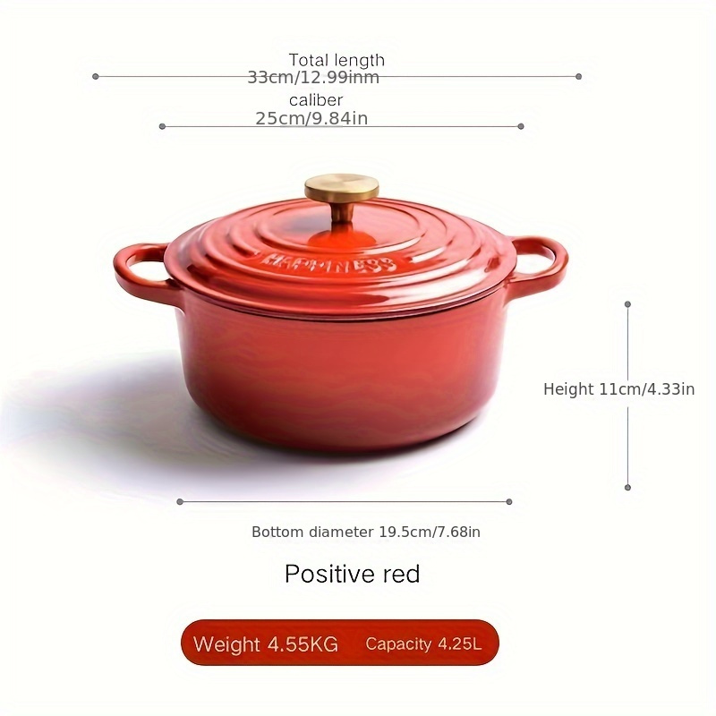 versatile non stick enamel cast iron pot set 22cm 24cm 26cm dual handle soup stew cooker for induction stove details 5