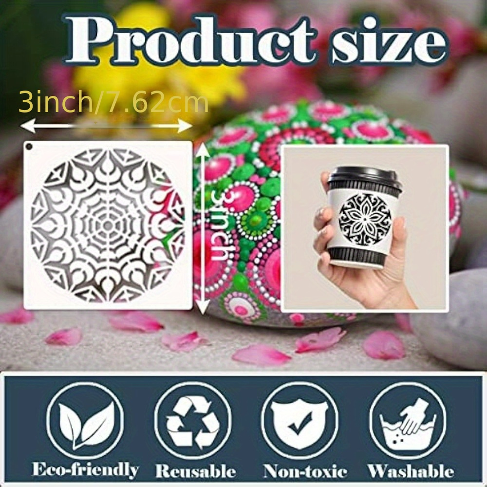 Stencils for Painting, 60pcs 3 Inch Reusable Samll Stencils for Crafts on  Fabric Wood Wall Rock and Other Home Decor, Flower Stencils & Other Plant