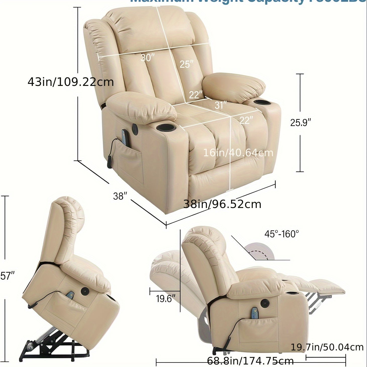 Recliner Adult Oversized Massage Recliner Temu