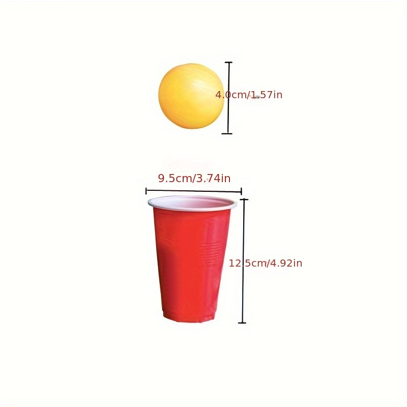 Red Cups And White Balls Party Cup Set Beer Ping Pong Cups - Temu