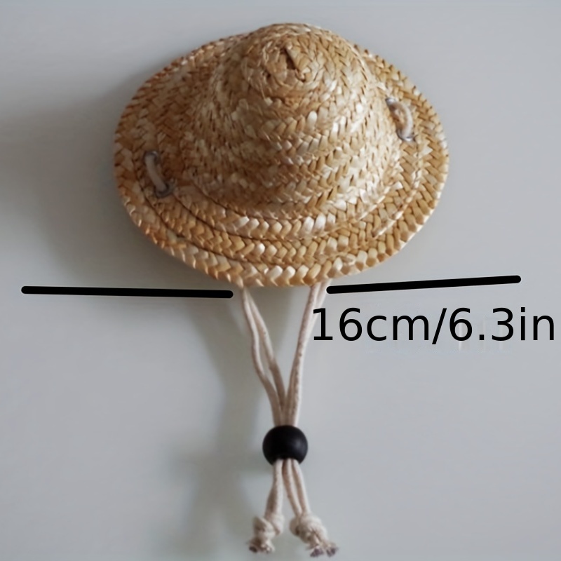 Adjustable Pet Sombrero Straw Hat For Summer Sun Protection - Temu