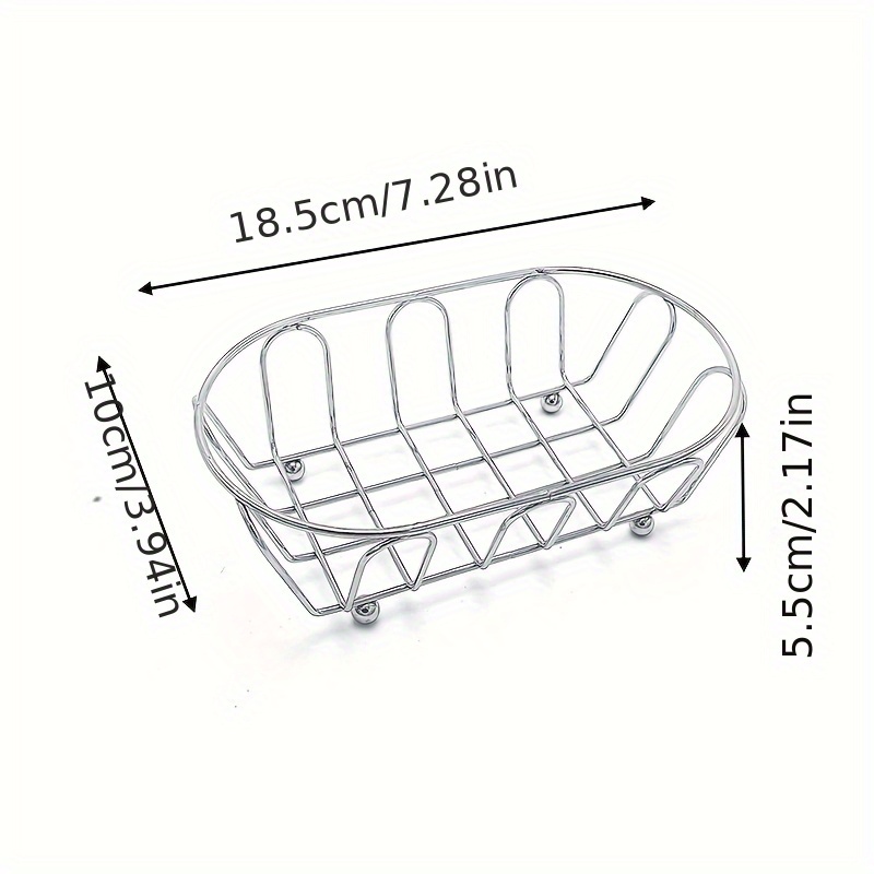 TEMU 1pc Stainless Steel Storage Basket With Minimalist Hollow , Suitable For Storage Of Dressing Table, Desktop Organization, Cosmetics And