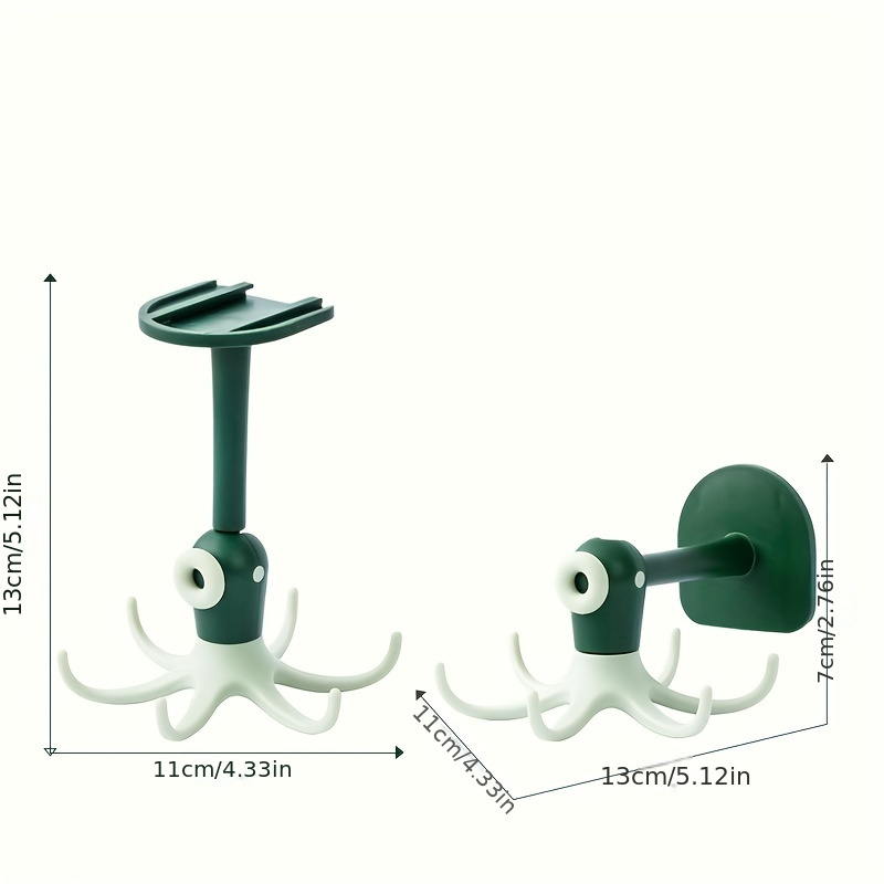 Octopus Kitchen Utensil Hanger 6 Hooks 360° Rotatable - Temu Canada