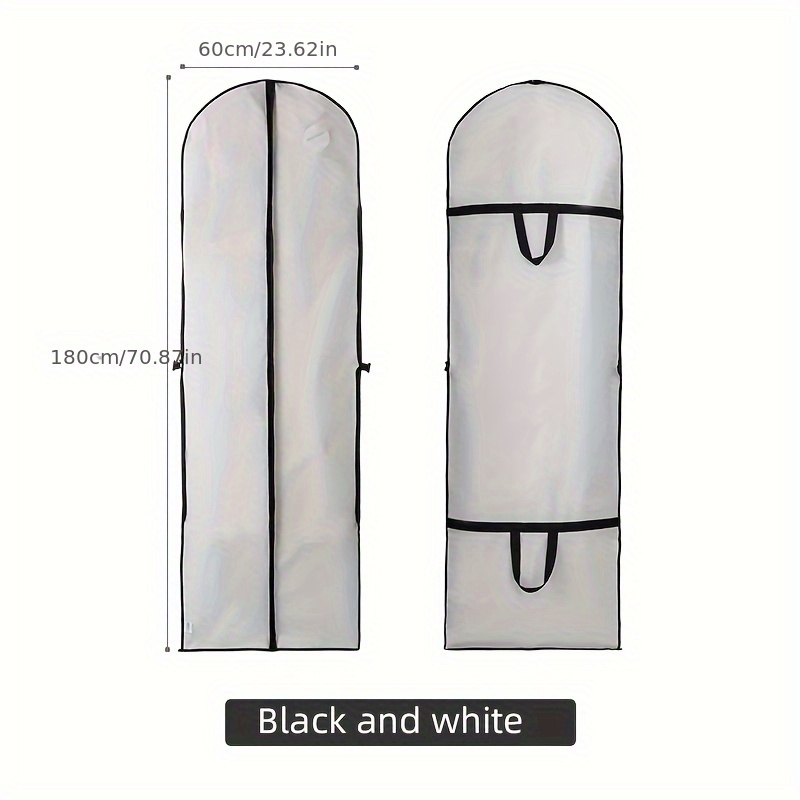 New Long Dress Garment Bag With Zipper Full Enclosed Hanging Cover For Wedding Suit Clothes Storage
