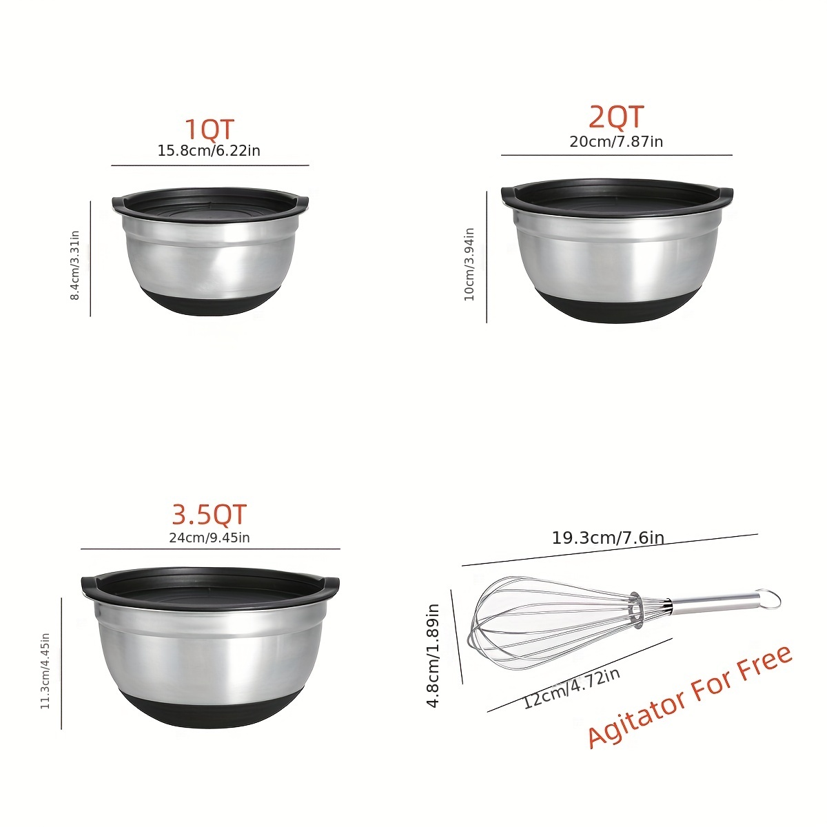 OXO Stainless Steel 8 Mixing Bowl with Non Skid Rubber Bottom 2.5 qt