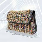colorful clutch bag for women luxury chain shoulder bag shiny glitter handbag purse for party prom banquet evening