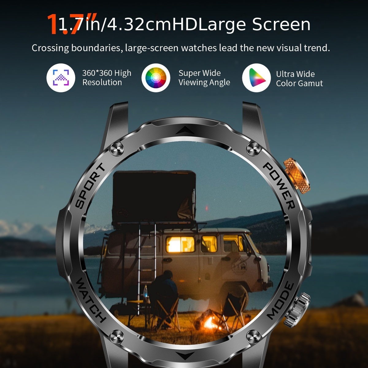 Montre Connectée Homme SIEMORL avec Plus de 50+ Jours d'Autonomie Ultra Longue Durée, Montre Intelligente HD de 4,45 cm avec Batterie de 1000 MAh/Fonction Téléphone/Plus de 110 Modes Sportifs/Surveillance du Sommeil, Montre Connectée Android IPhone Pédomètre 3 s Combinés avec Lampe de Poche