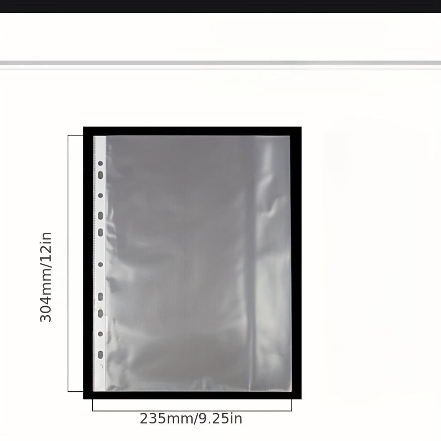 11-hole Paper Bag A4 Transparent Loose Leaf Bag Folder Insert Protection  Cover White Stripe Bag Punch Bag Office Supplies - Temu