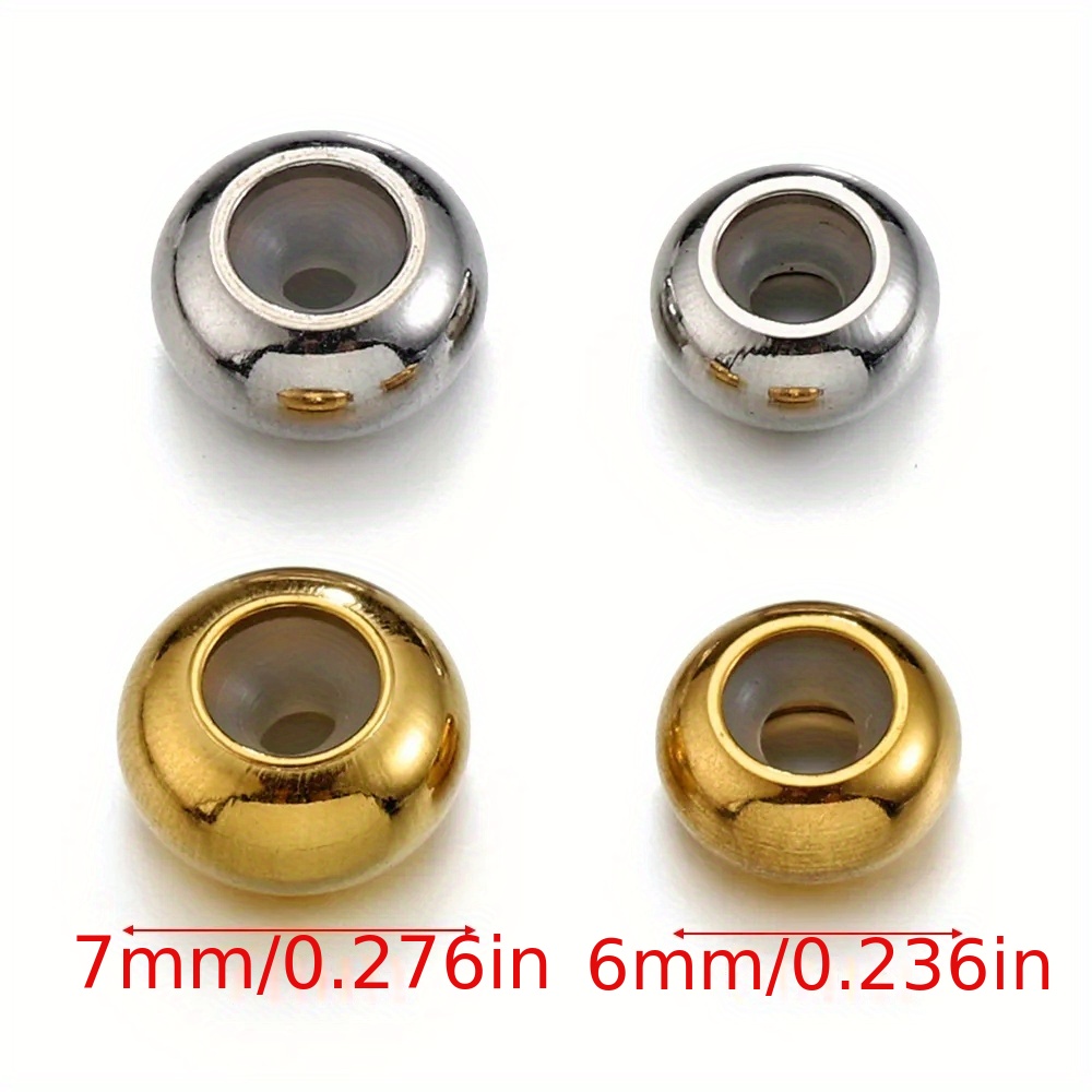 Stainless Steel Adjustment Beads With Non slip Silicone Ring - Temu