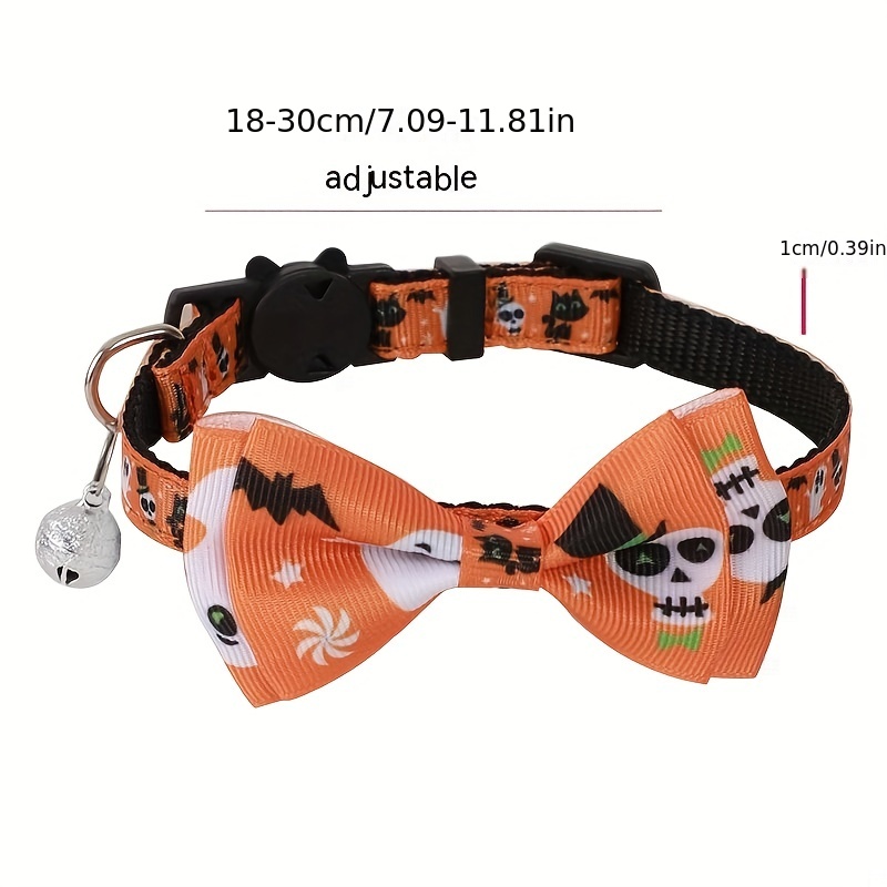 Halloween Cat Collar Breakaway Adjustable Bow Tie Cat Collars Halloween Pet  Bowknot Collar - Temu