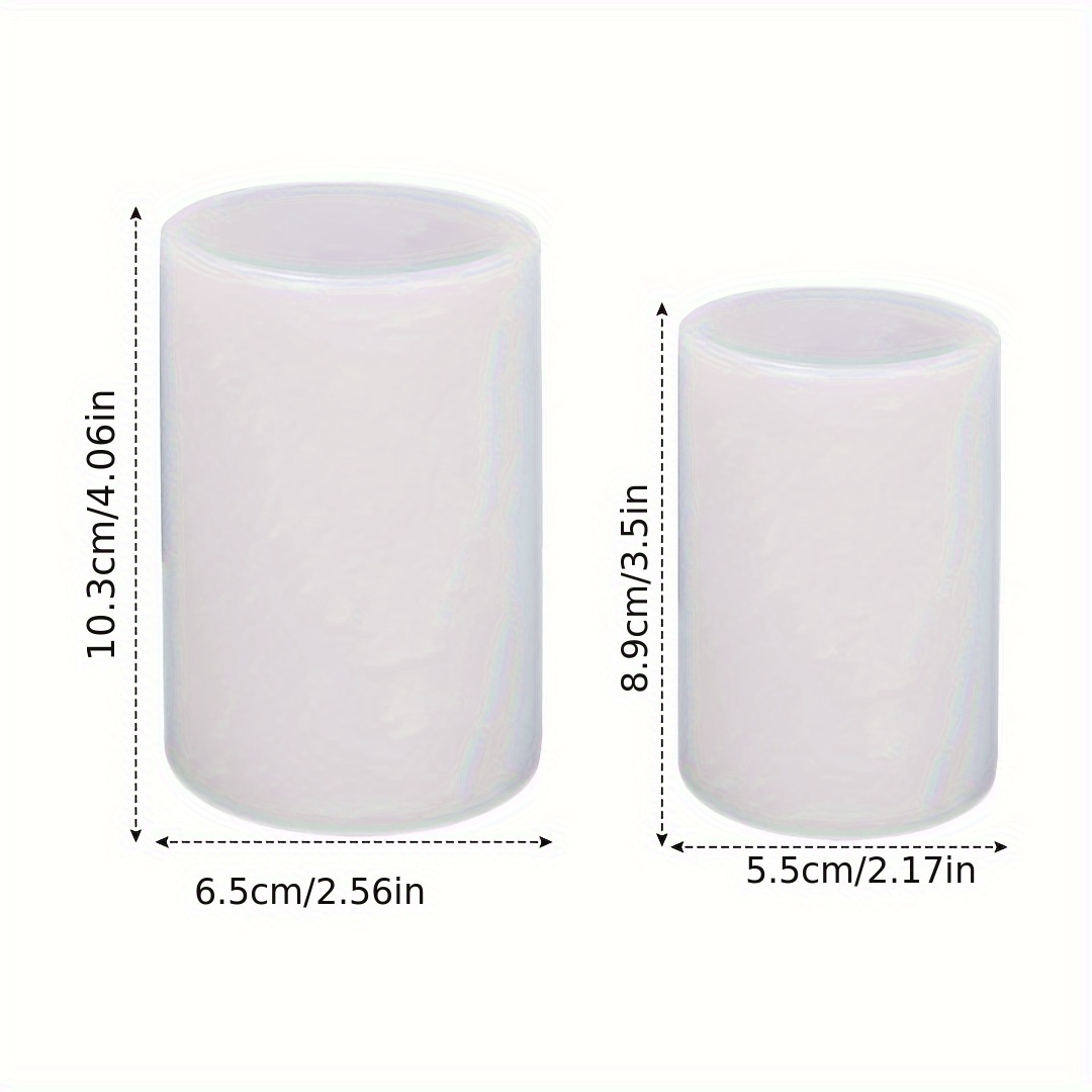 Image of 2pcs Silicone Candle Mold, Round Candle Mold Silicone, 1 High And 1 Low, Diy Silicone Mold, Casting Mold Candle, Used For Candle Making, , Candle, Craft Decorations, Cylindrical Resin Casting Mold