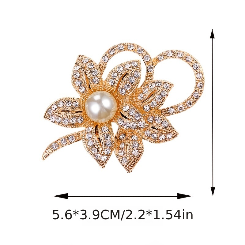 Y-XM 2*Broches de Bisuteria Ramillete de Flores de ramita con  Incrustaciones de Perlas Moda Buho Broche de Adorno 