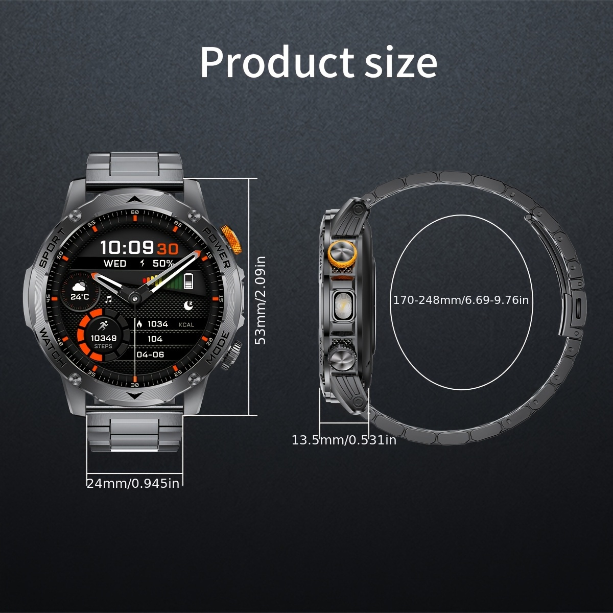 Montre Connectée Homme SIEMORL avec Plus de 50+ Jours d'Autonomie Ultra Longue Durée, Montre Intelligente HD de 4,45 cm avec Batterie de 1000 MAh/Fonction Téléphone/Plus de 110 Modes Sportifs/Surveillance du Sommeil, Montre Connectée Android IPhone Pédomètre 3 s Combinés avec Lampe de Poche
