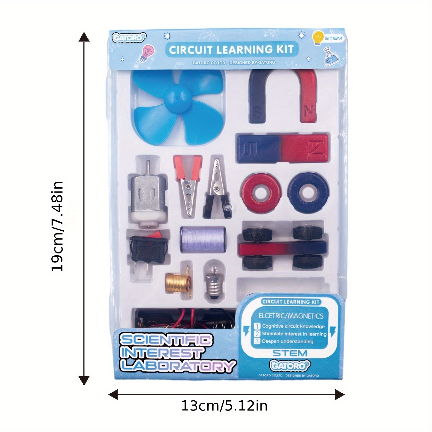 stem circuit with led bulbs battery box lamp holder switch educational science experiment set for teachers international science education organization english instructions science international science education materials stem project bo Product details 2