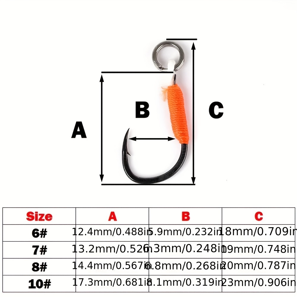 Barbed Fishing Hard Bait Hook Single Jigs Assist Hook For - Temu