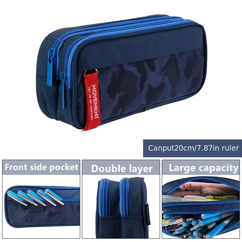 Double Layer Pencil Pouch Large Capacity Stationery Bag - Temu
