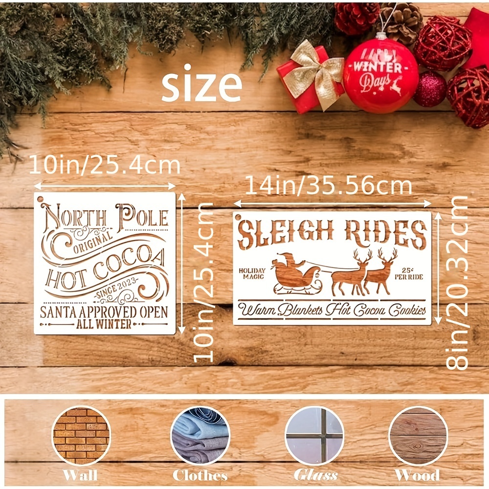 Christmas Stencils For Painting On Wood Crafts Large Holiday - Temu