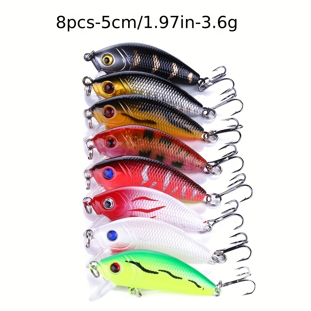  TopHomer Pack of 10 Hard Minnow Fishing Lures Set Plastic  Fishing Hard Baits Set Topwater Lures Kit Bass Crankbait Swimbaits for  Pikes Trout Walleye Redfish Tackle with Hook : Sports