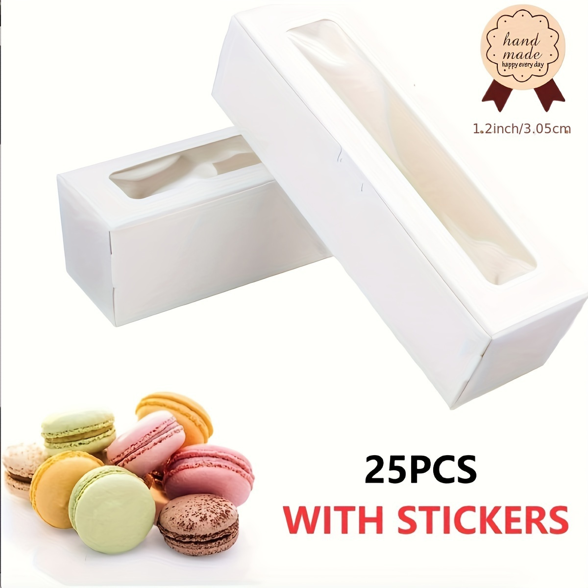 25pcs Macaron Boxes For 6 To 8 Macarons, 7.3x2.2x2 Inches Macaron Packaging For Home Baking, Grade Gift Box Chocolate Gift Box Halloween, Easter Gift Boxes, Easter Decorative Boxes