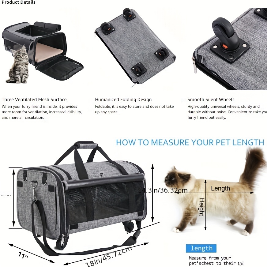 1pc Foldable Pet Carrier Bag For Dog And Cat For Outdoor