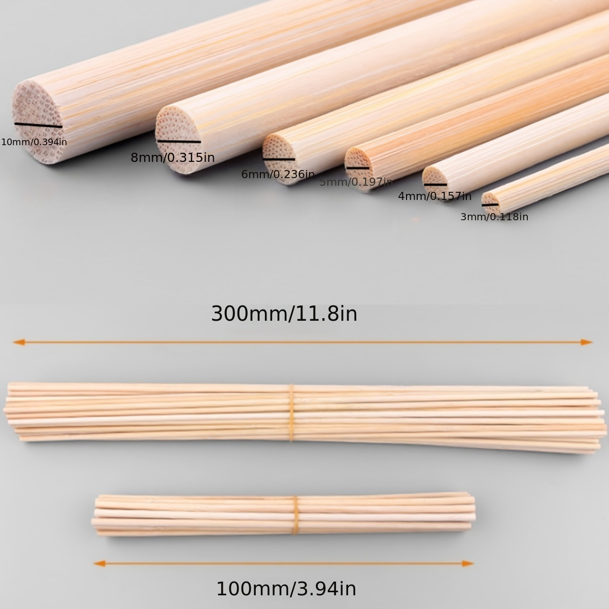 100pcs 80mm Round Wooden Sticks for DIY Wood Crafts Home Garden Decoration