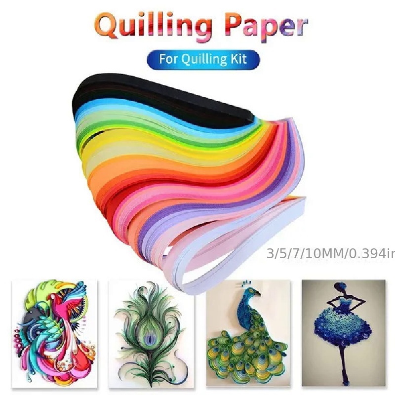 DIY Paper Quilling Tools Set Template Mould Board Tweezer Needles Pen Kit  Random Color