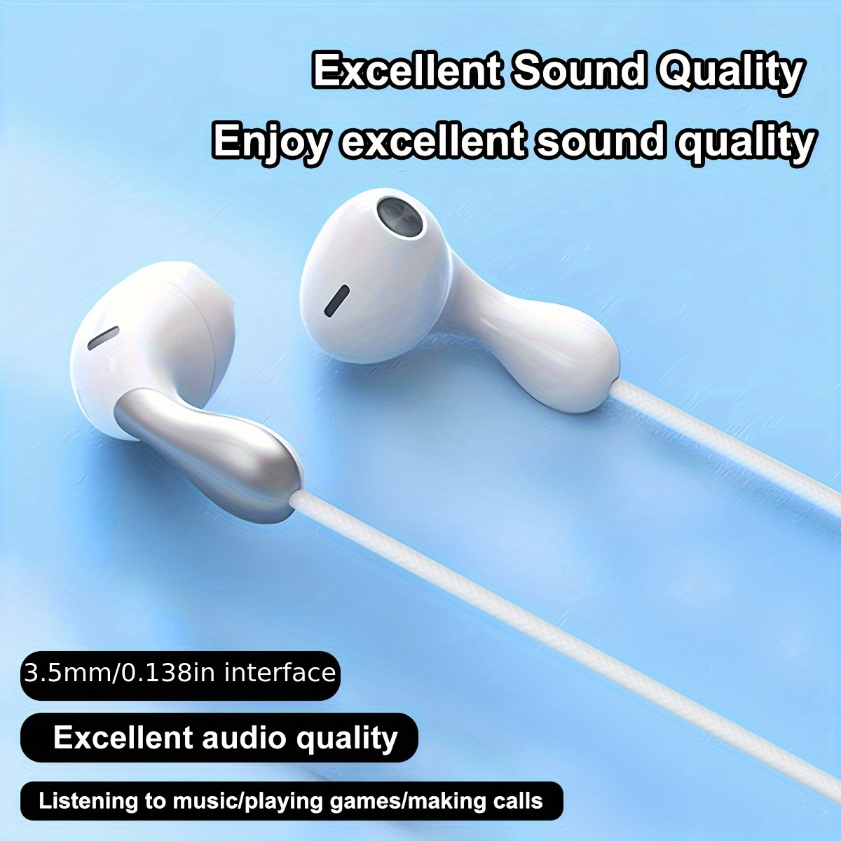 

Lightweight And Comfortable Wired Earbuds With 3.5mm Jack, Microphone Controls For Laptop/tablet/3.5mm Devices, Perfect Gift For Birthdays And Holidays