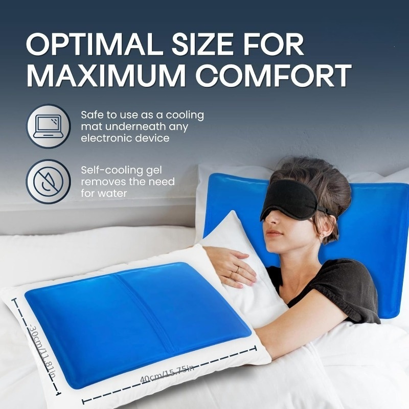 Pack Cooling Pillow – Gel Cooling Mat and Cool Pillow Cushion for  , Heat & Comfortable Sleep – Easy-to-Use, Reusable, and Portable Cool Mat