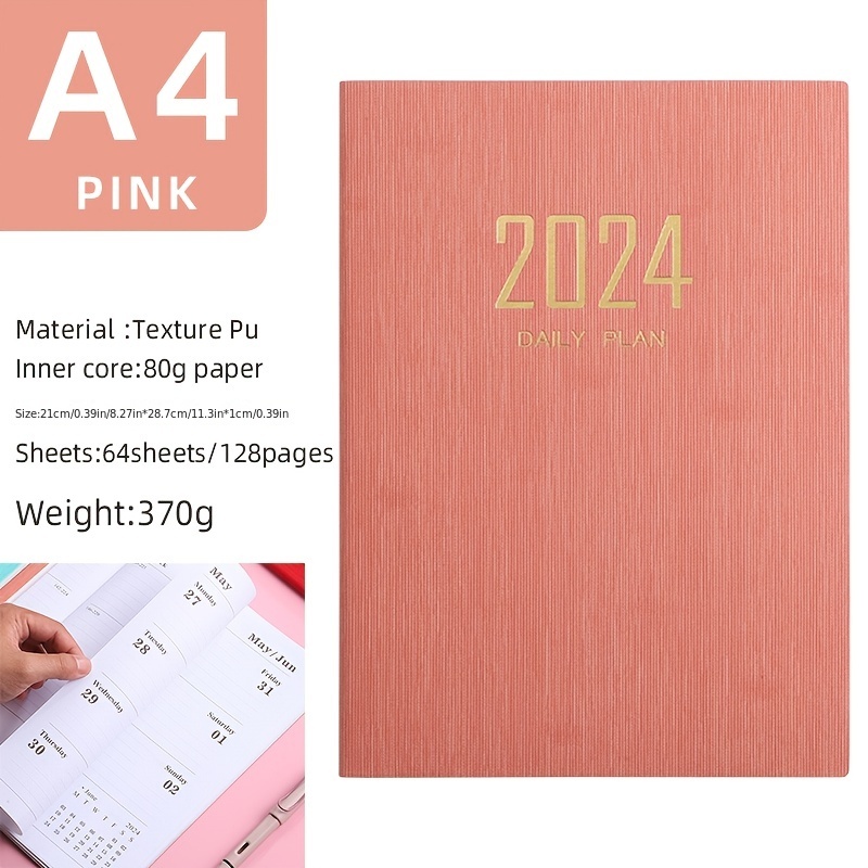 You've Got This A4 2024 Monthly Planner and Notebook - Tall Pink