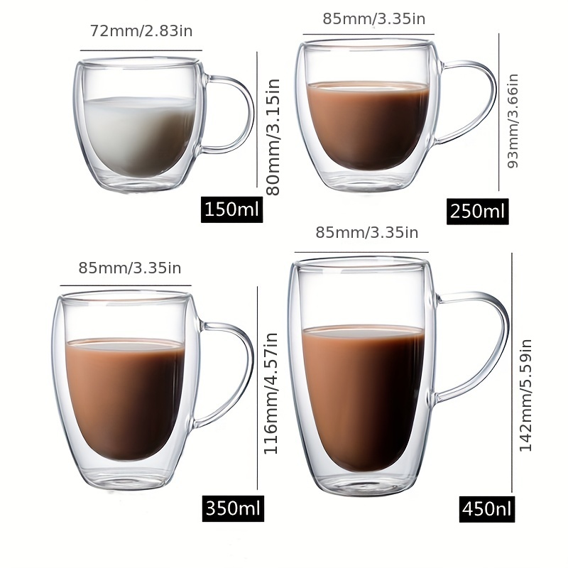 Double Wall Coffee Cups Glasses Mugs Espresso Cappuccino - Temu