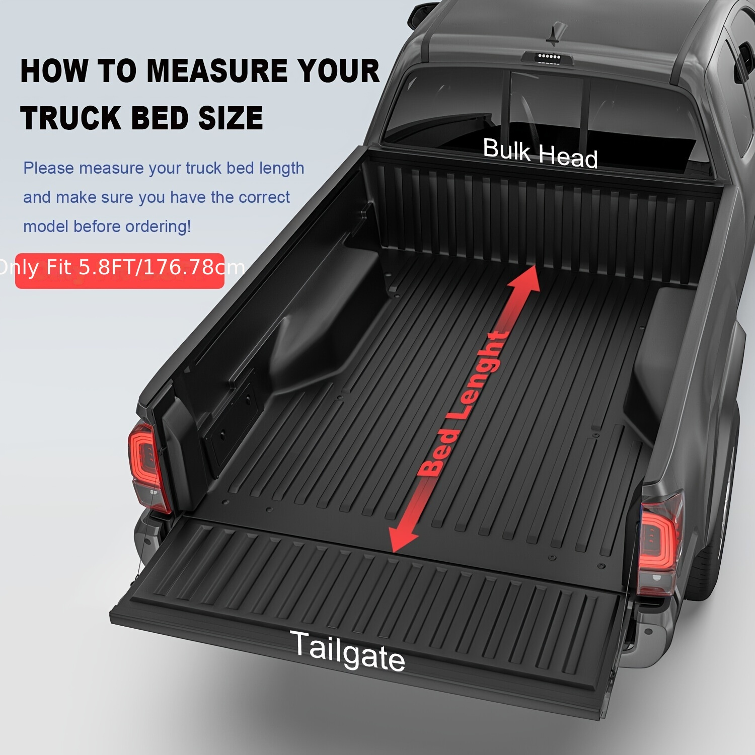 5.7 5.8FT Hard FRP Tonneau Cover For 2009-2024 Dodge Ram 1500 Truck Bed Cover