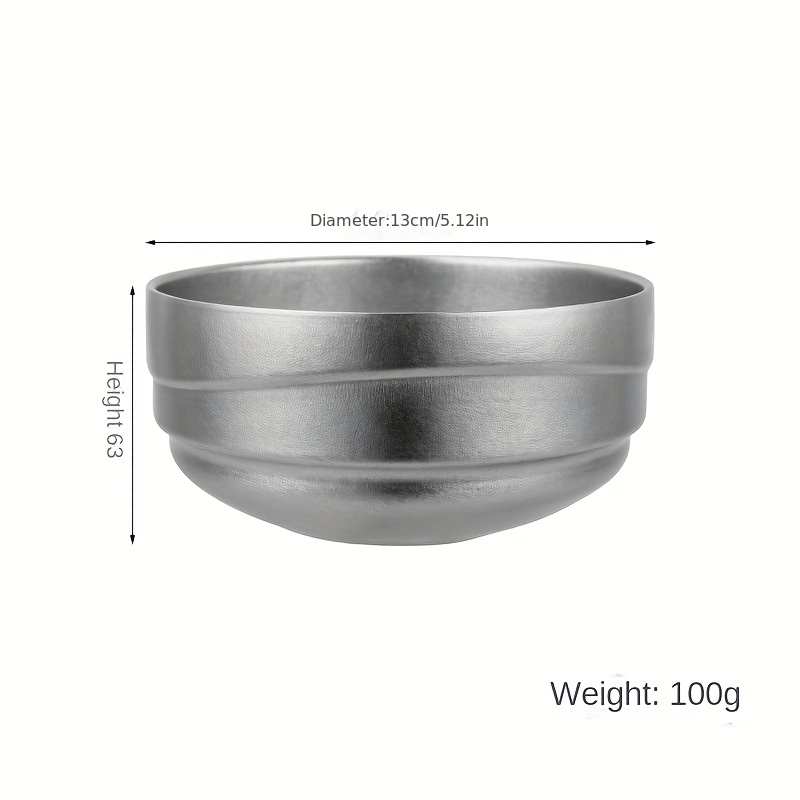 1pc 304 Stainless Steel Insulated Double Layer Bowl For Rice, Soup,  Noodles, Etc. For Kids, Students, Canteens, Commercial Etc.