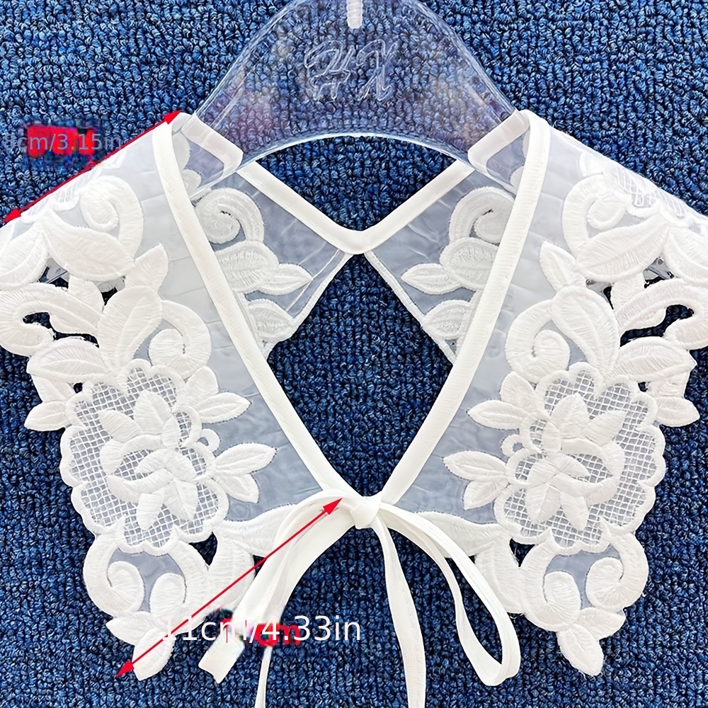 Imitation Pearl Lace Fake Collar White Sunscreen Detachable - Temu