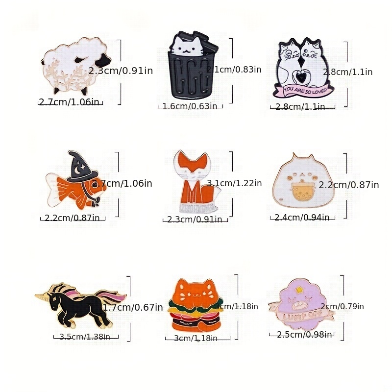 Série de broches de animais fofos Kawaii Gato / Peixe Etc Padrão de forma  de desenho animado bonito crachá de anime Acessórios de roupa - Temu  Portugal