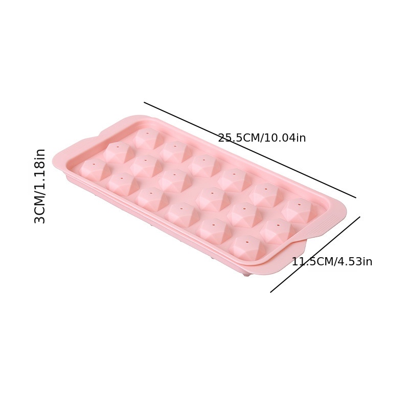 1Pc 3D Round Ice Cube Tray with Lid Plastic Diamond Spherical