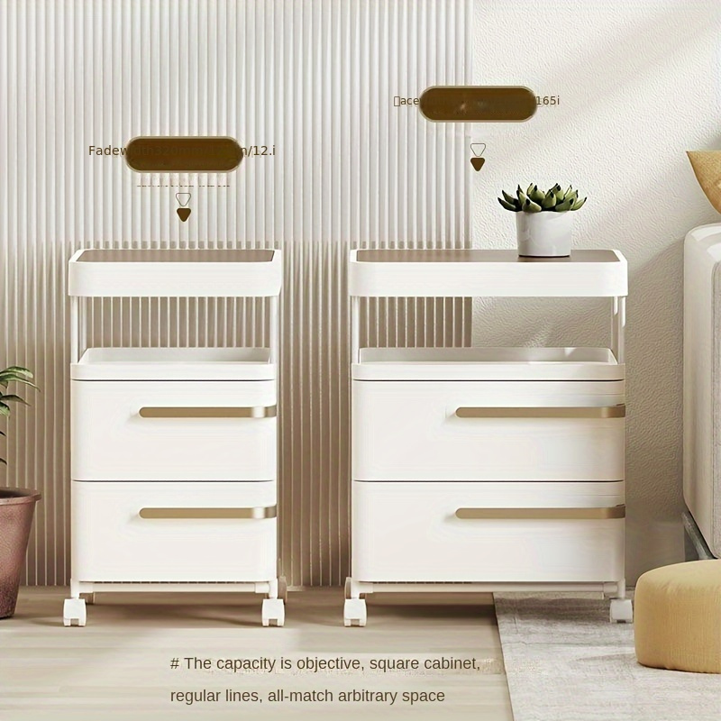 Mesita de noche flotante para dormitorio, mesita de noche moderna de 1  cajón con estante abierto, color blanco - AliExpress