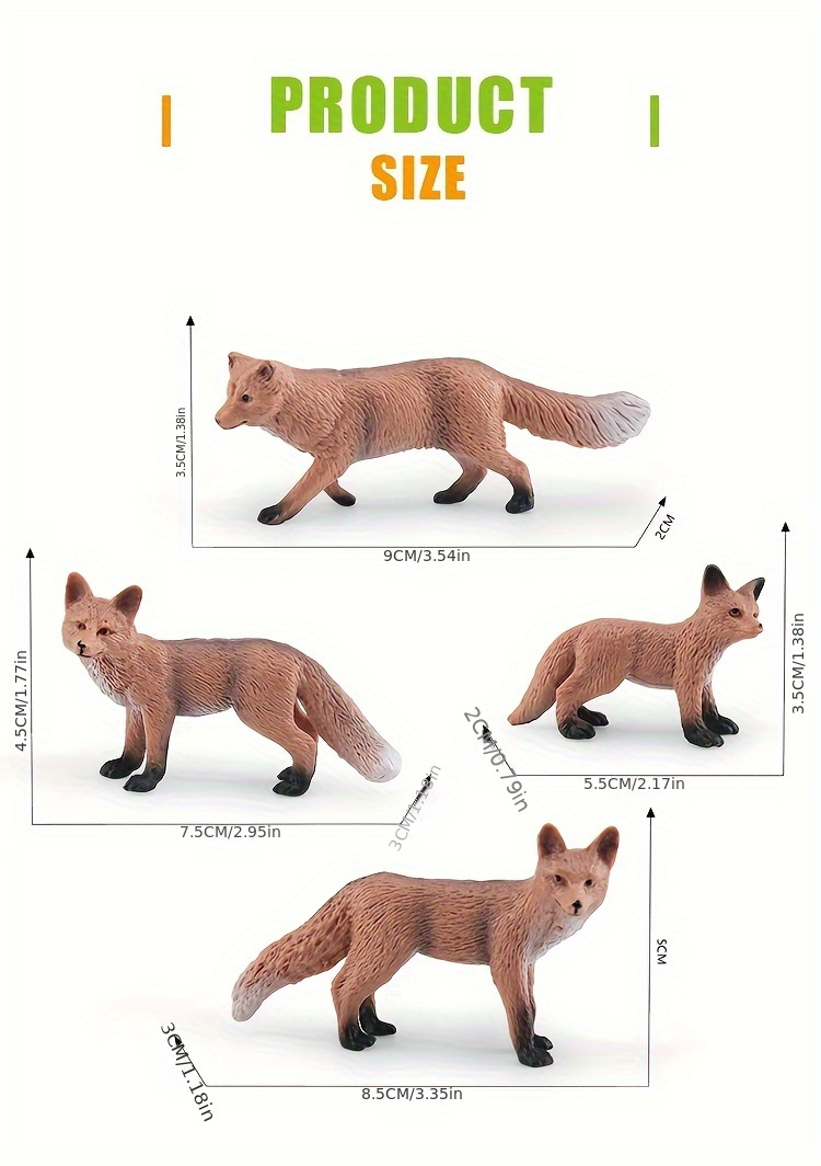 Realistic Solid Wild Animal Model, Small Red Fox Fire Fox Suit Children's  Science And Education Desktop Decoration Ornaments Toys