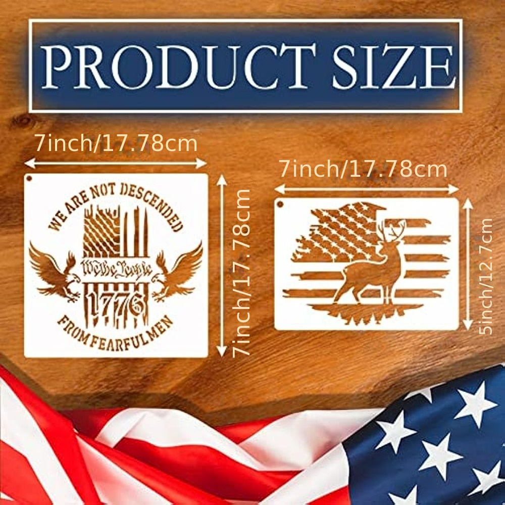 16 Pieces American Flag Stencils, 50 Star Stencils and 13 Stars 1776  Templates Reusable We The People Stencil for Painting on Wood, Walls,  Fabric