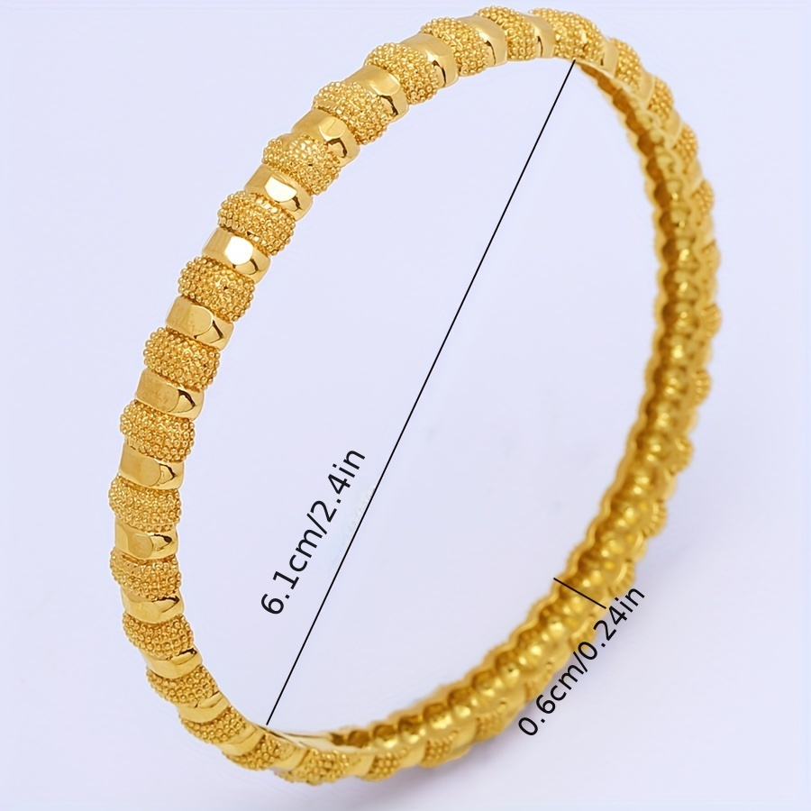 4pcs set golden plated copper adjustable open bangle bracelets for women luxurious female bracelet details 2