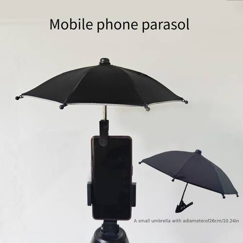 mini umbrella cycling phone sunshade cute with clip small umbrella decorative umbrella car phone holder anti uv and anti glare phone umbrella
